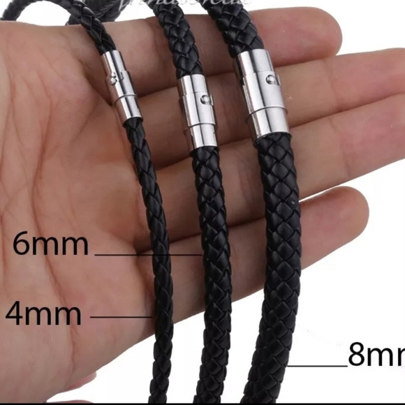 COPY - Men's leather braided rope necklace - Picture 3 of 5